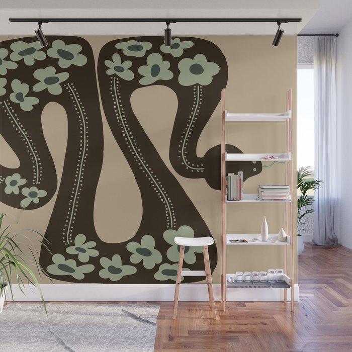 wild and free green anaconda  Wall Mural Gallery Image 1