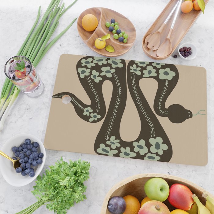 wild and free green anaconda  Cutting Board Gallery Image 2