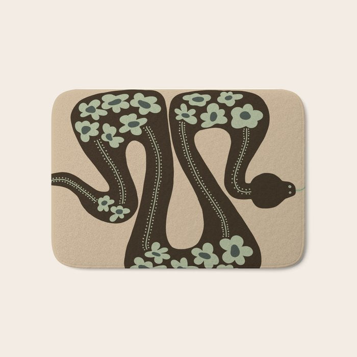 wild and free green anaconda  Bath Mat Gallery Image 1