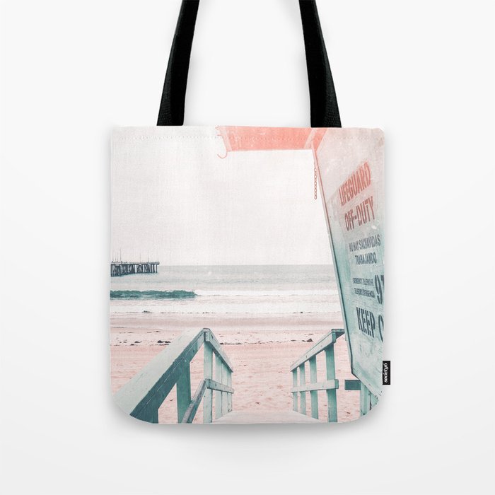 Lifeguard Tower California Beach Life Tote Bag Gallery Image 1
