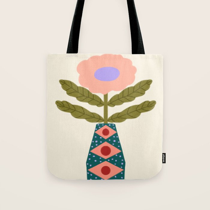 Groovy Floral Vase  Tote Bag Gallery Image 1