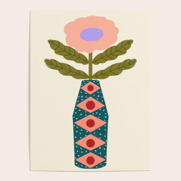 Groovy Floral Vase  Poster Gallery Image 4