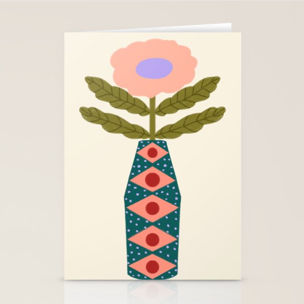 Groovy Floral Vase  Stationery Card Gallery Image 1