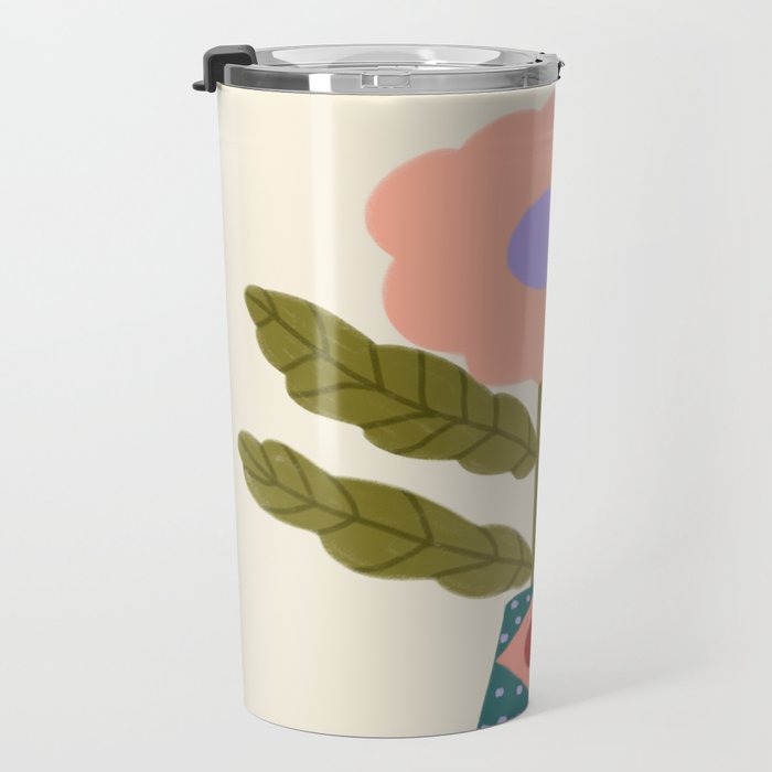 Groovy Floral Vase  Travel Mug Gallery Image 3
