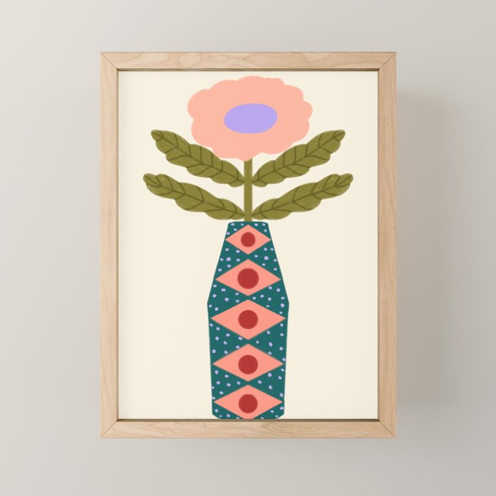 Groovy Floral Vase  Mini Art Print Gallery Image 1