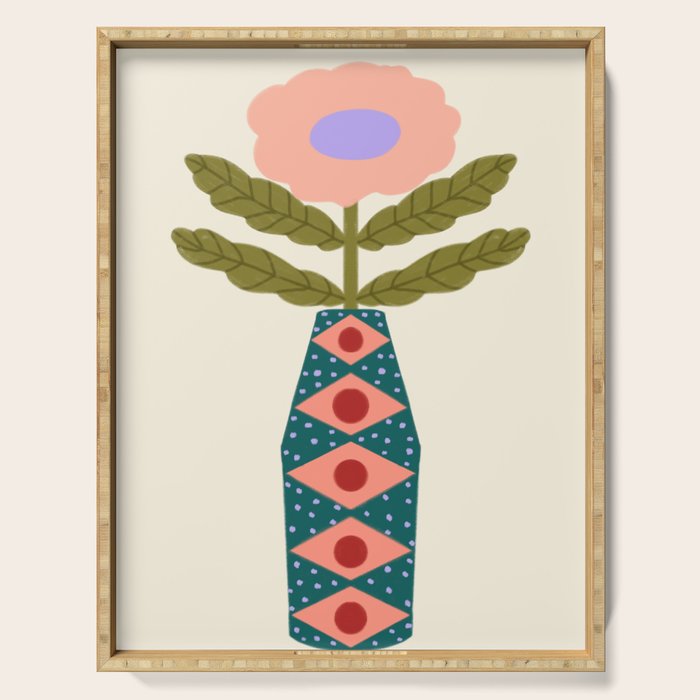 Groovy Floral Vase  Serving Tray Gallery Image 1