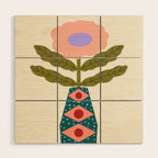 Groovy Floral Vase  Wood Wall Art Gallery Image 1