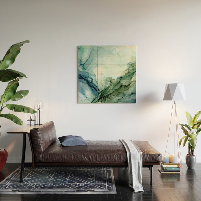 Nature Landscape Inspired Abstract Flow Painting 2 Wood Wall Art Gallery Image 2