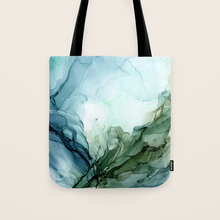 Nature Landscape Inspired Abstract Flow Painting 2 Tote Bag Gallery Image 1