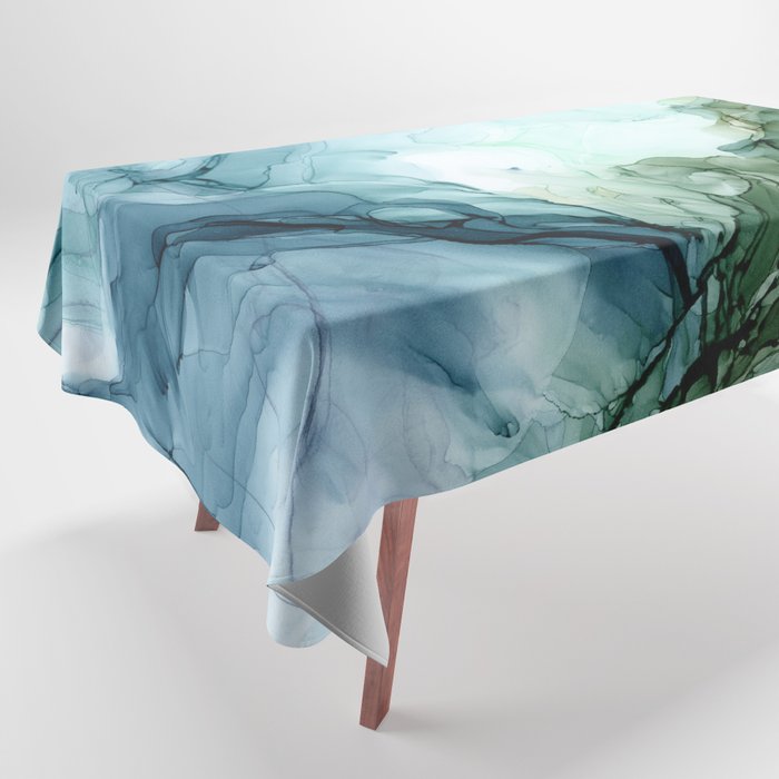 Nature Landscape Inspired Abstract Flow Painting 2 Tablecloth Gallery Image 1