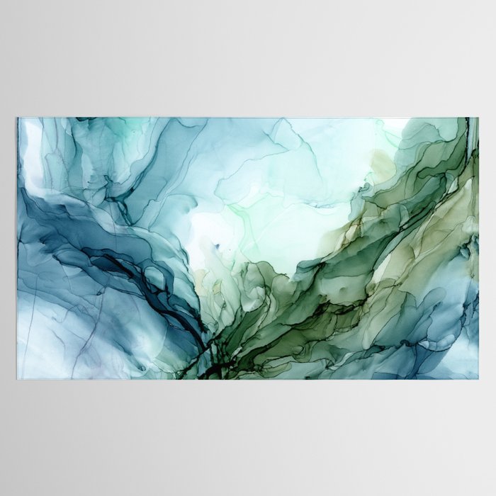 Nature Landscape Inspired Abstract Flow Painting 2 Tablecloth Gallery Image 2