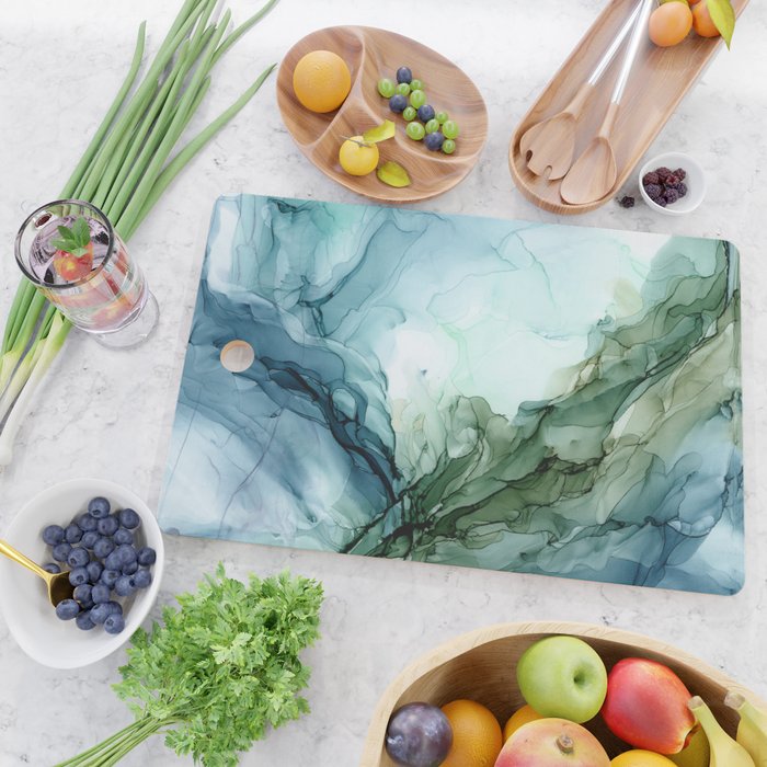 Nature Landscape Inspired Abstract Flow Painting 2 Cutting Board Gallery Image 2