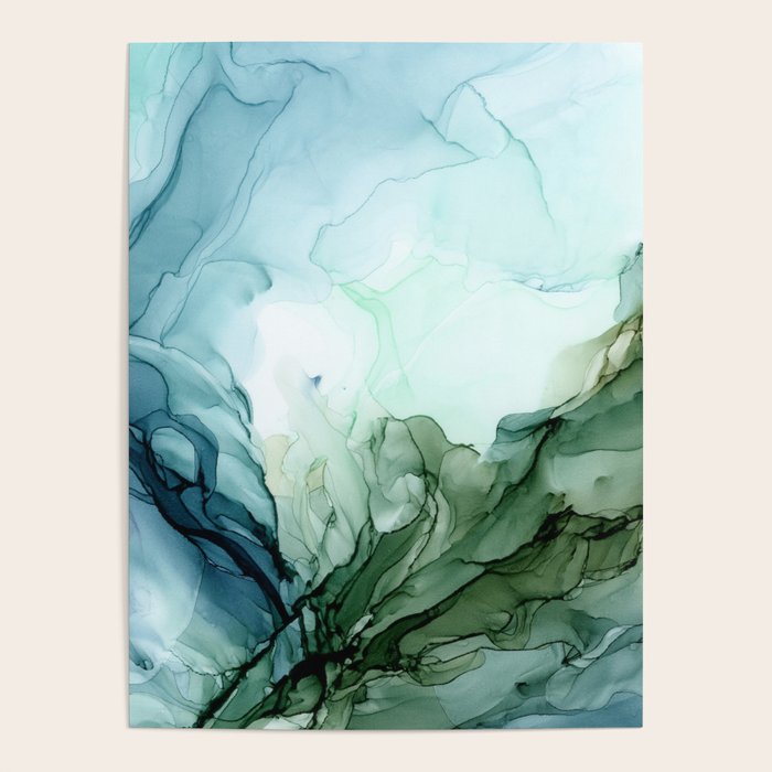 Nature Landscape Inspired Abstract Flow Painting 2 Poster Gallery Image 1