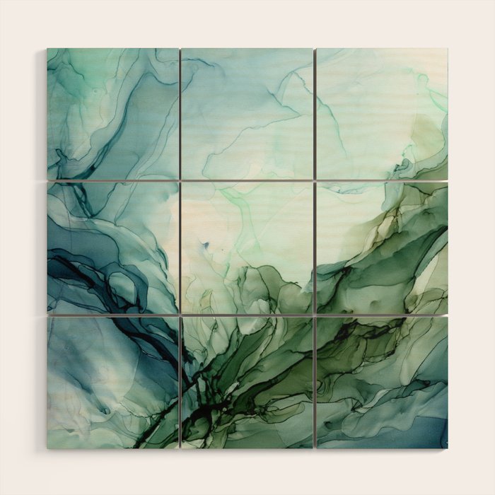 Nature Landscape Inspired Abstract Flow Painting 2 Wood Wall Art Gallery Image 1