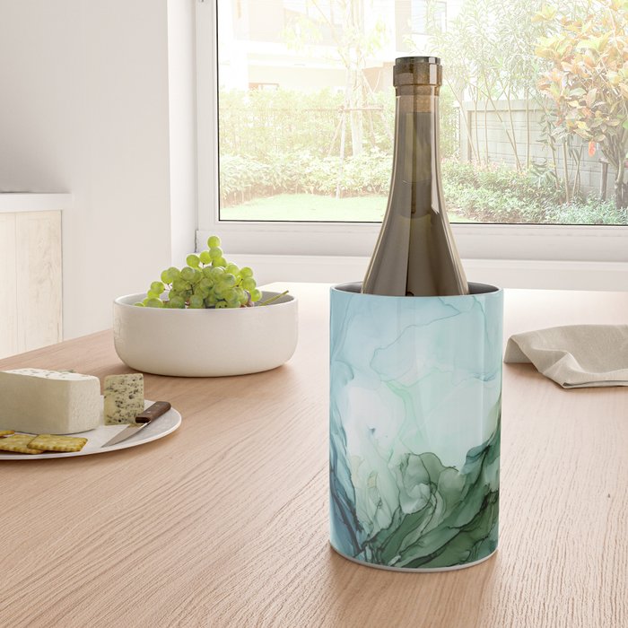 Nature Landscape Inspired Abstract Flow Painting 2 Wine Chiller Gallery Image 4