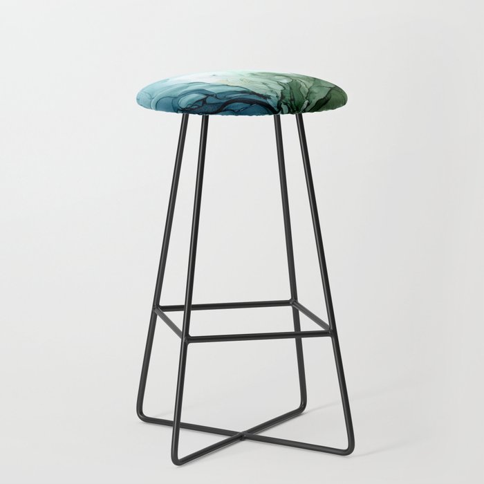 Nature Landscape Inspired Abstract Flow Painting 2 Stool Gallery Image 1