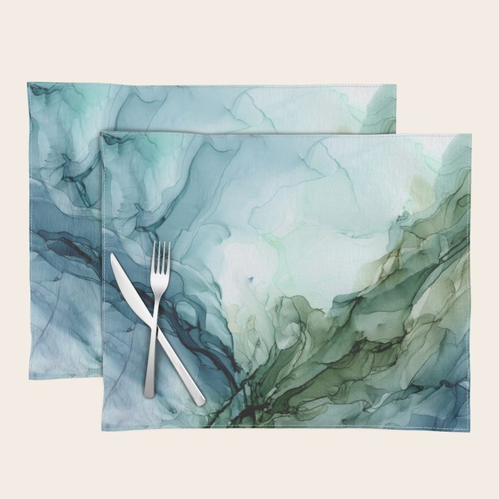 Nature Landscape Inspired Abstract Flow Painting 2 Placemat Gallery Image 1