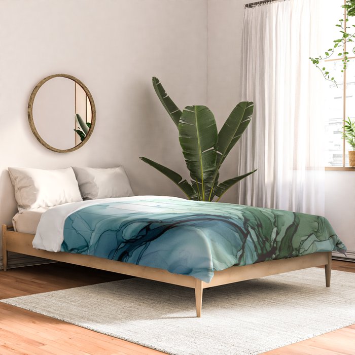 Nature Landscape Inspired Abstract Flow Painting 2 Comforter Gallery Image 2