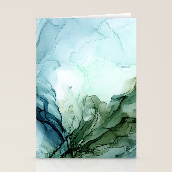 Nature Landscape Inspired Abstract Flow Painting 2 Stationery Card Gallery Image 1