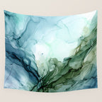 Nature Landscape Inspired Abstract Flow Painting 2 Wall Tapestry Gallery Image 4