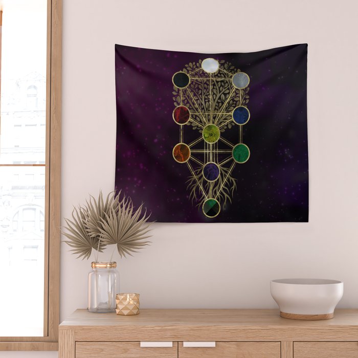 Kabbalah The Tree of Life - Etz Hayim Wall Tapestry Gallery Image 2