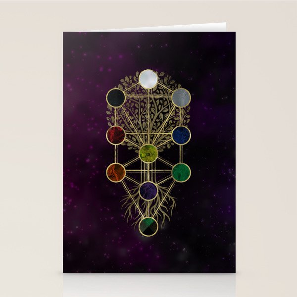 Kabbalah The Tree of Life - Etz Hayim Stationery Card Gallery Image 2