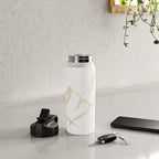 Adventure White Gold Mountains Water Bottle Gallery Image 4