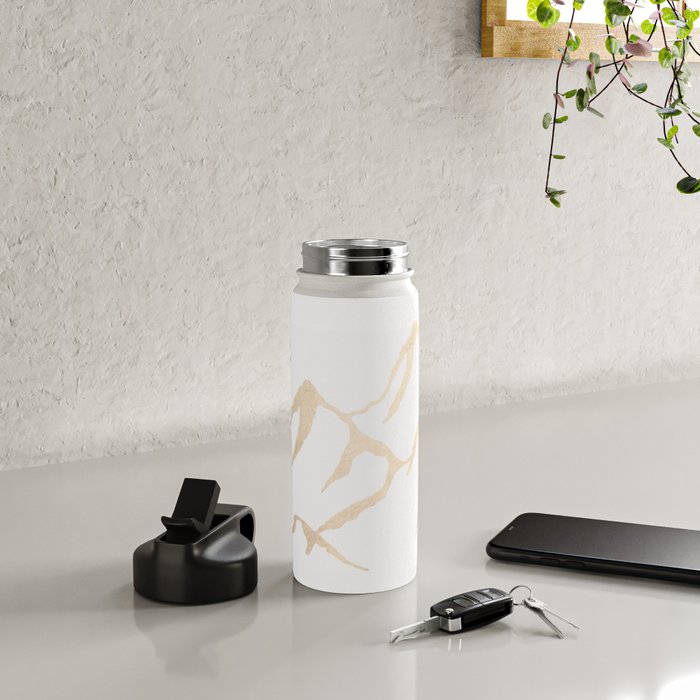 Adventure White Gold Mountains Water Bottle Gallery Image 4