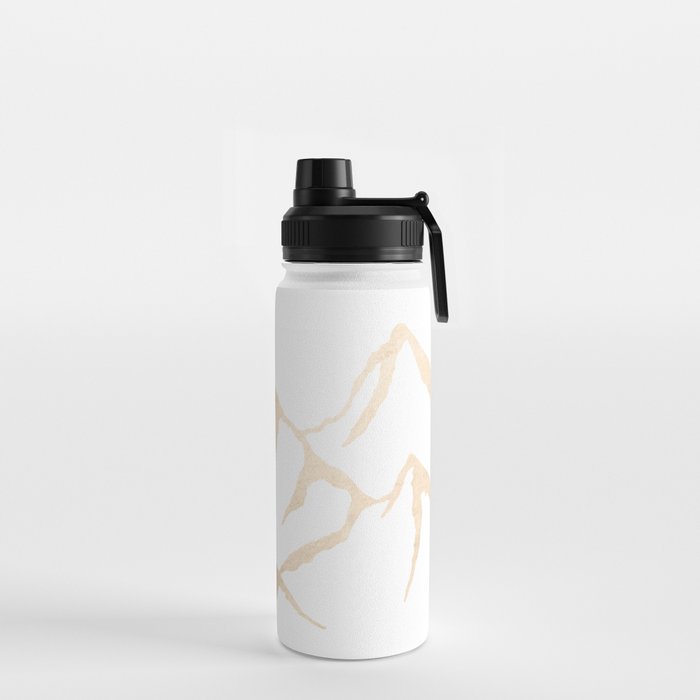 Adventure White Gold Mountains Water Bottle Gallery Image 2