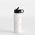 Adventure White Gold Mountains Water Bottle Gallery Image 1