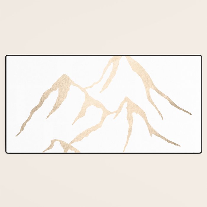 Adventure White Gold Mountains Desk Mat Gallery Image 3