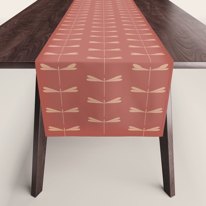 Dragonfly Pattern XVI Rose Pink Table Runner Gallery Image 1