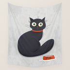Black Silly Cat  Wall Tapestry Gallery Image 4