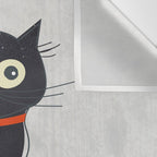 Black Silly Cat  Wall Tapestry Gallery Image 3