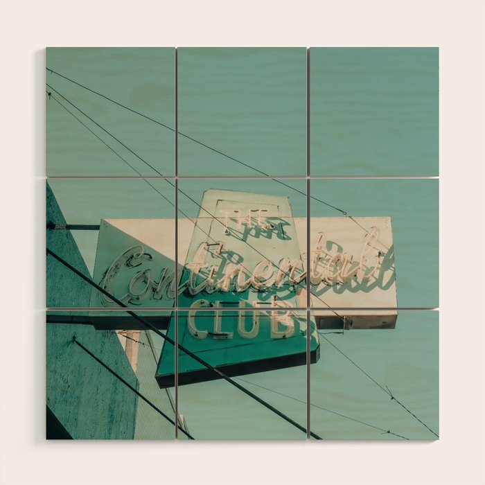 Continental Club Neon Sign Wood Wall Art Gallery Image 1