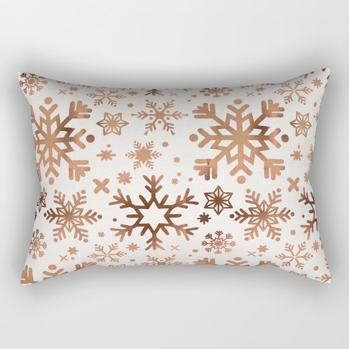 Snowflake Collection - Rose Gold Palette Rectangular Pillow Gallery Image 1