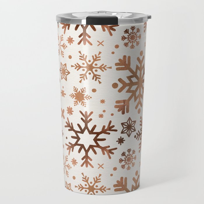 Snowflake Collection - Rose Gold Palette Travel Mug Gallery Image 1