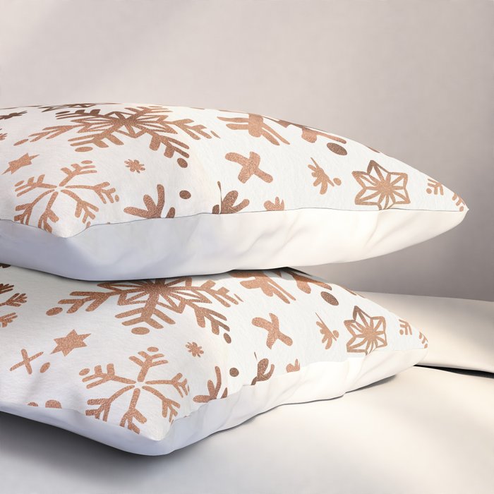 Snowflake Collection - Rose Gold Palette Pillow Sham Gallery Image 3