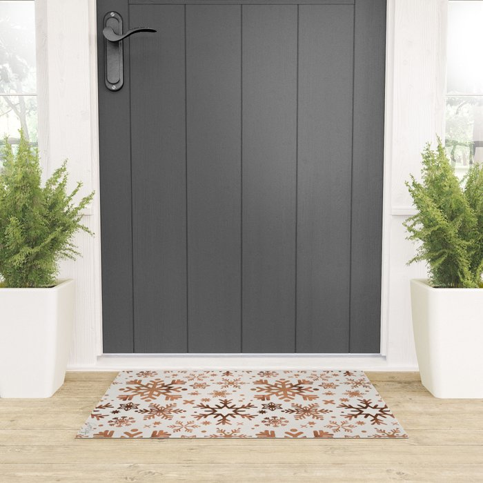 Snowflake Collection - Rose Gold Palette Welcome Mat Gallery Image 3