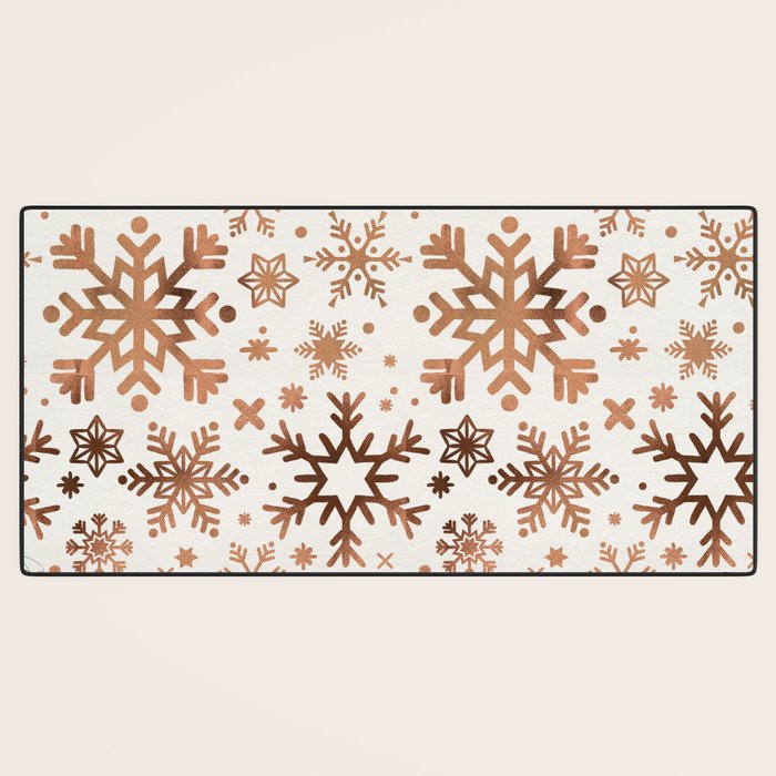 Snowflake Collection - Rose Gold Palette Desk Mat Gallery Image 3