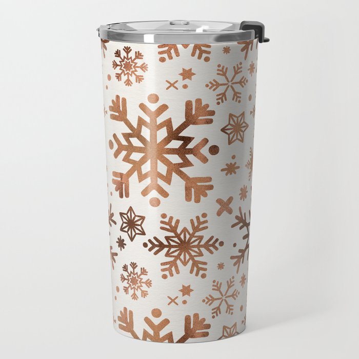 Snowflake Collection - Rose Gold Palette Travel Mug Gallery Image 2