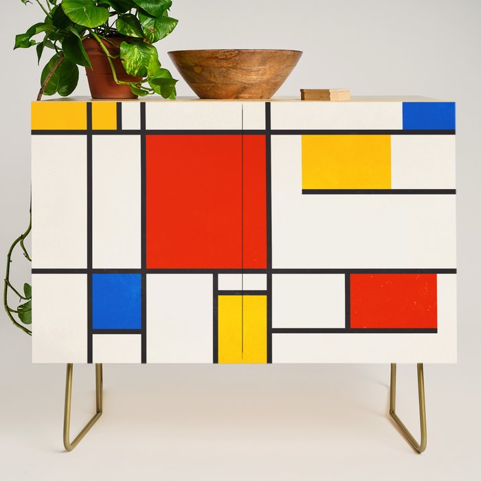Retro Geometry: Mondrian Edition Credenza Gallery Image 1