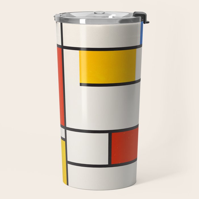 Retro Geometry: Mondrian Edition Travel Mug Gallery Image 2