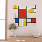 Retro Geometry: Mondrian Edition Wall Tapestry Gallery Image 2