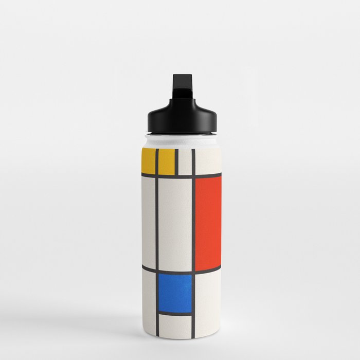 Retro Geometry: Mondrian Edition Water Bottle Gallery Image 3