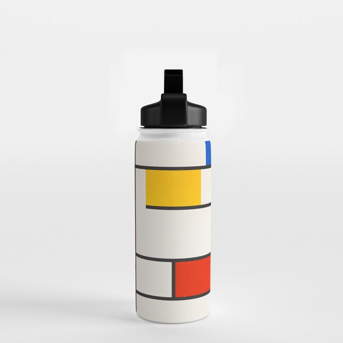 Retro Geometry: Mondrian Edition Water Bottle Gallery Image 2