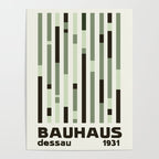 Bauhaus Green Modernist Minimal Geometric Homage Poster Gallery Image 4