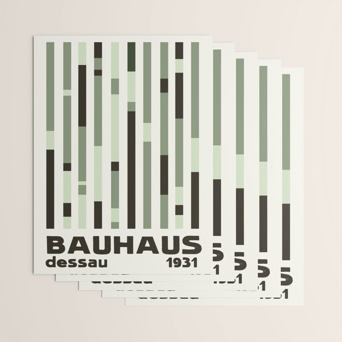 Bauhaus Green Modernist Minimal Geometric Homage Wrapping Paper Gallery Image 3