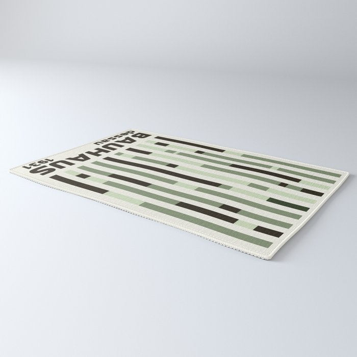 Bauhaus Green Modernist Minimal Geometric Homage Rug Gallery Image 3