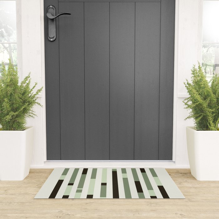 Bauhaus Green Modernist Minimal Geometric Homage Welcome Mat Gallery Image 3